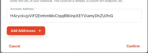 Account Address for Webhook