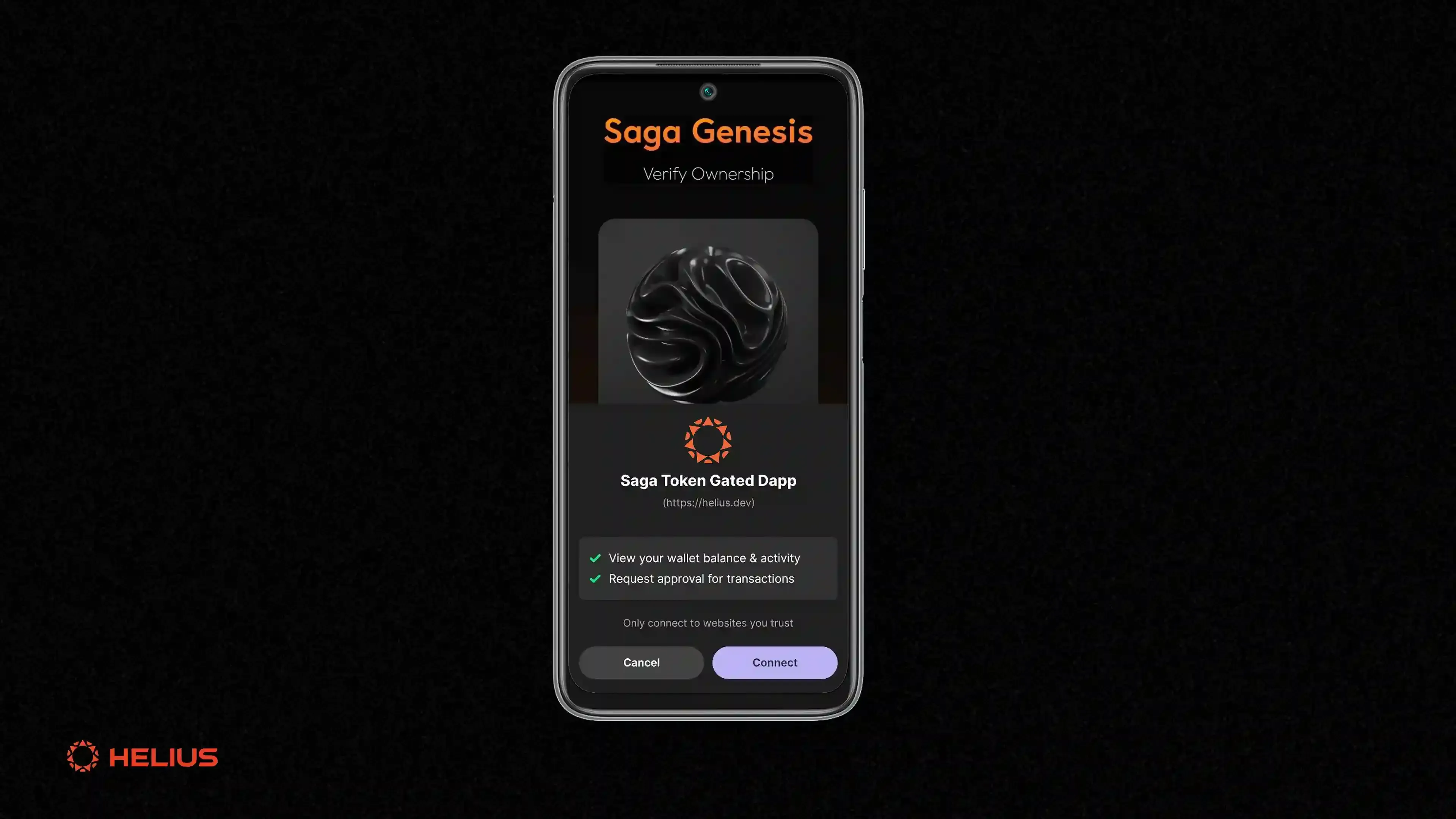 Authorizing mobile wallet adapter to connect to Phantom through demo app
