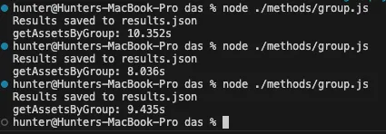 results of using the solana nft api to return all assets in a collection