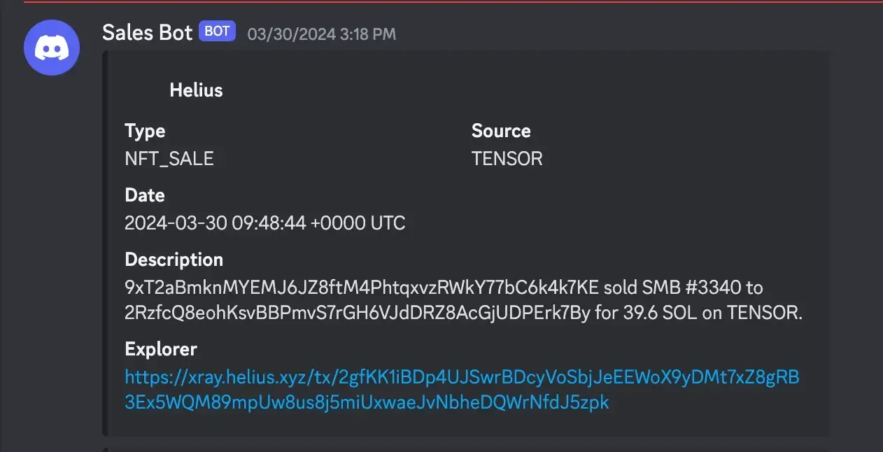 Discord Sales Bot Notification