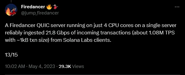 Firedancer tweet