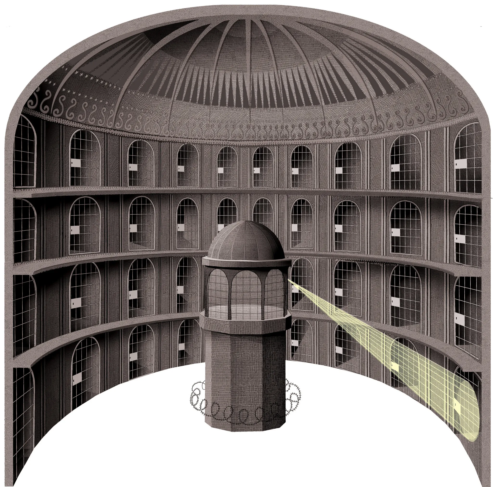 A panopticon—the "perfect" prison