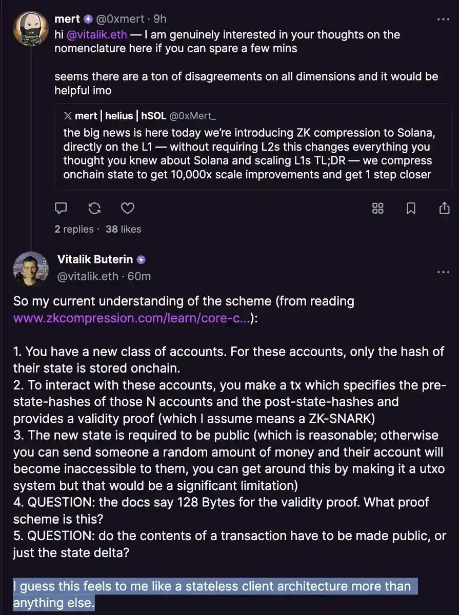 Vitalik’s reply on Warpcast